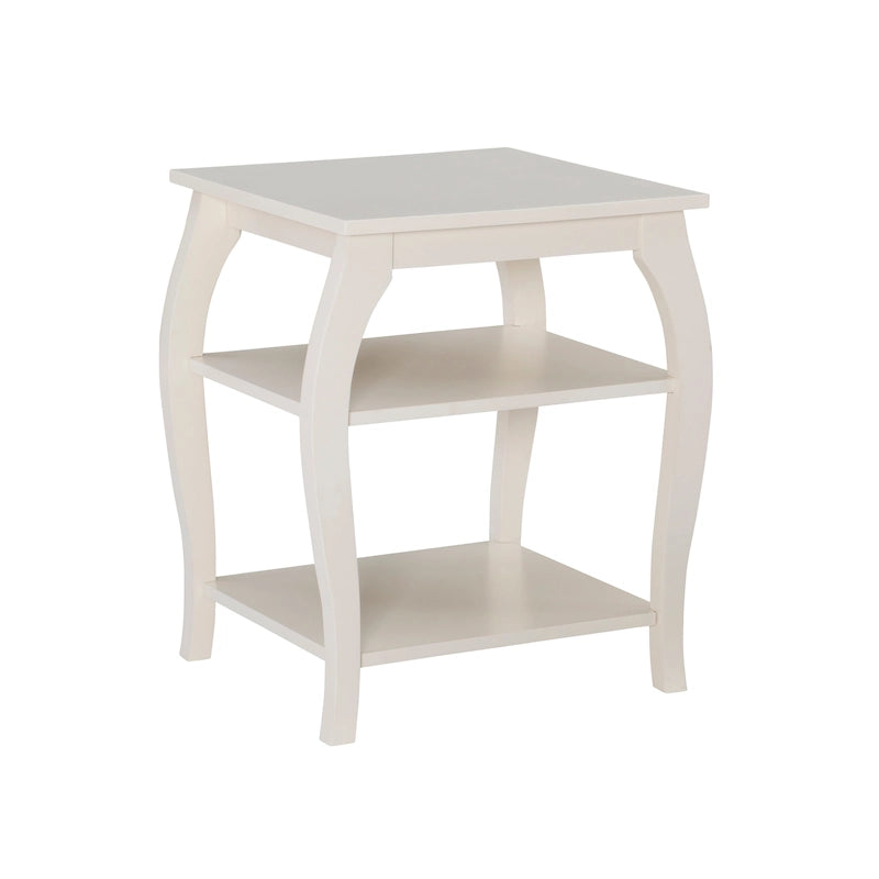 Table d’appoint de style campagne en bois avec 2 étagères