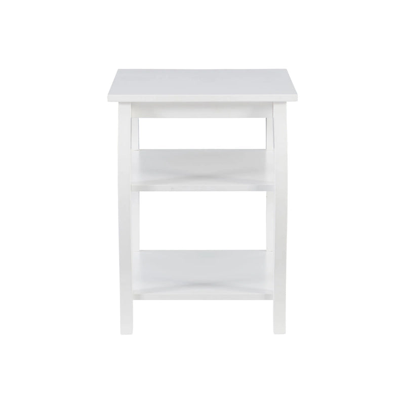 Table d’appoint de style campagne en bois avec 2 étagères