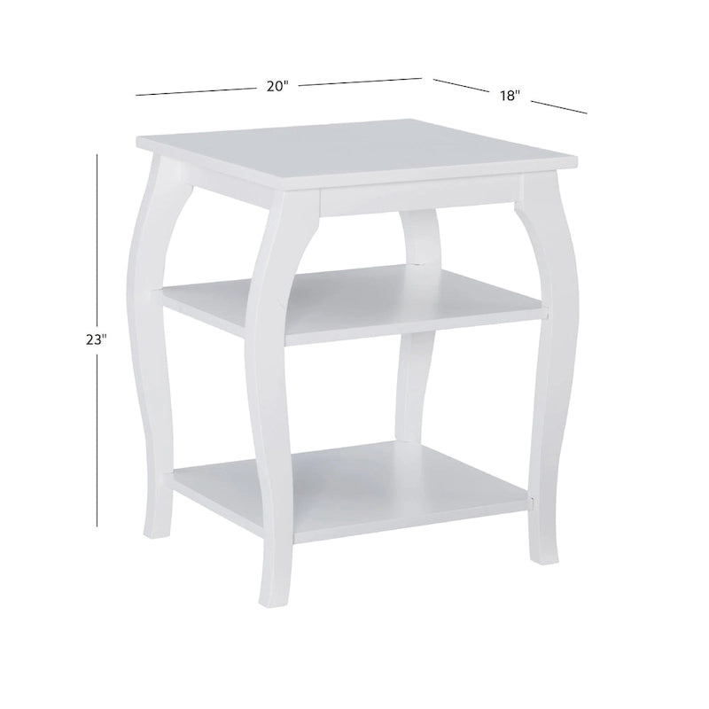 Table d’appoint de style campagne en bois avec 2 étagères