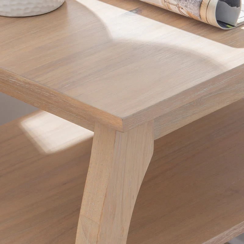 Table d’appoint de style campagne en bois avec 2 étagères