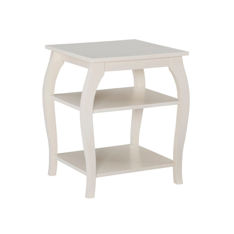 Table d’appoint de style campagne en bois avec 2 étagères