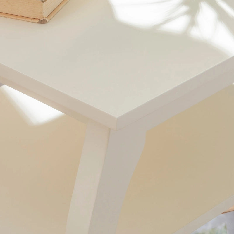 Table d’appoint de style campagne en bois avec 2 étagères