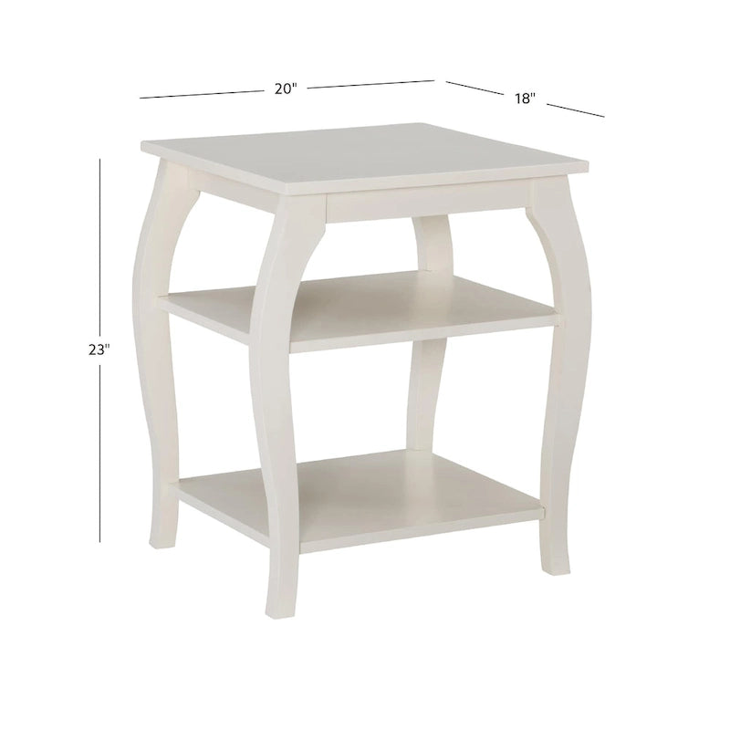 Table d’appoint de style campagne en bois avec 2 étagères