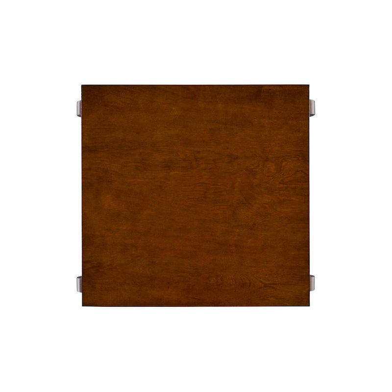 Table d’appoint de style campagne en bois avec 2 étagères