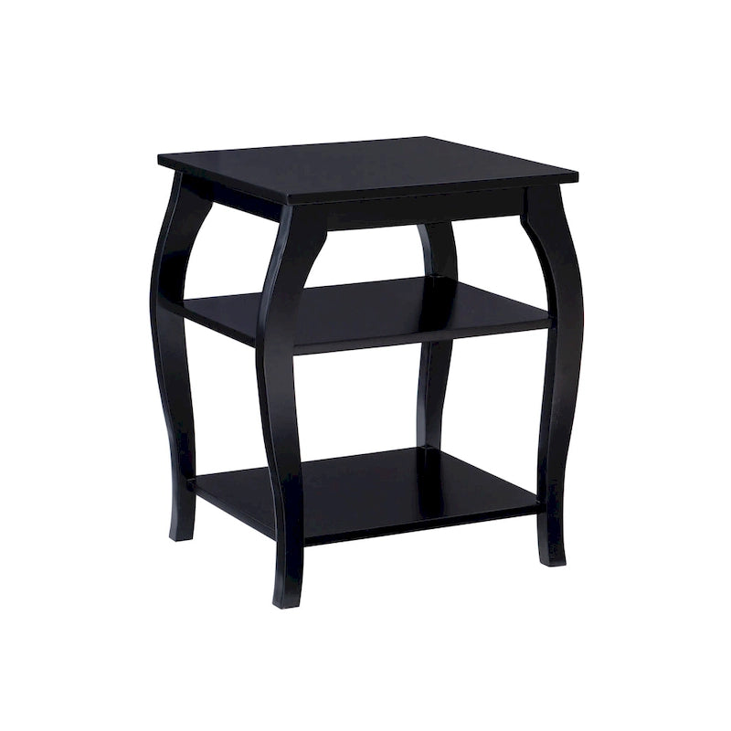 Table d’appoint de style campagne en bois avec 2 étagères