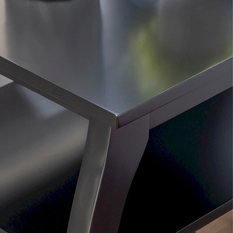 Table d’appoint de style campagne en bois avec 2 étagères