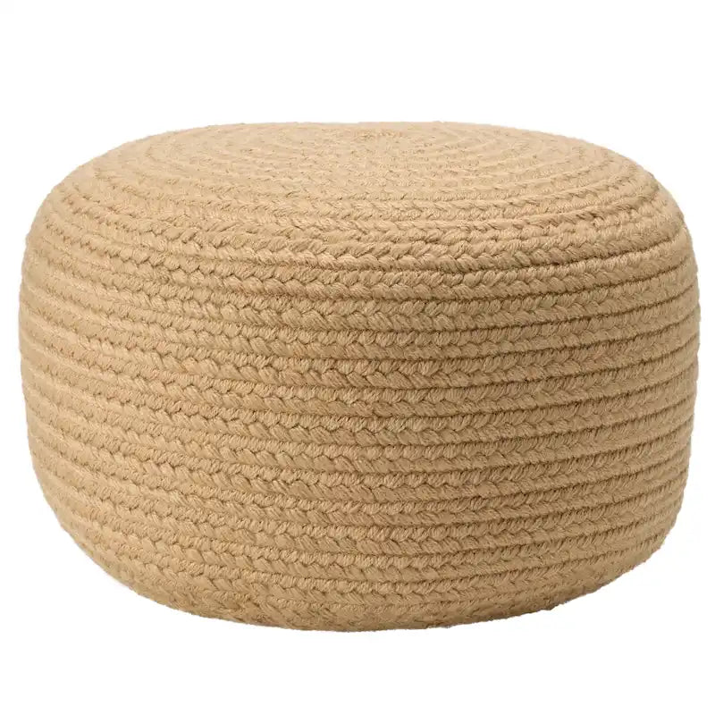 Pouf repose-pieds rond en polyester pour intérieur/extérieur - 18X18X12