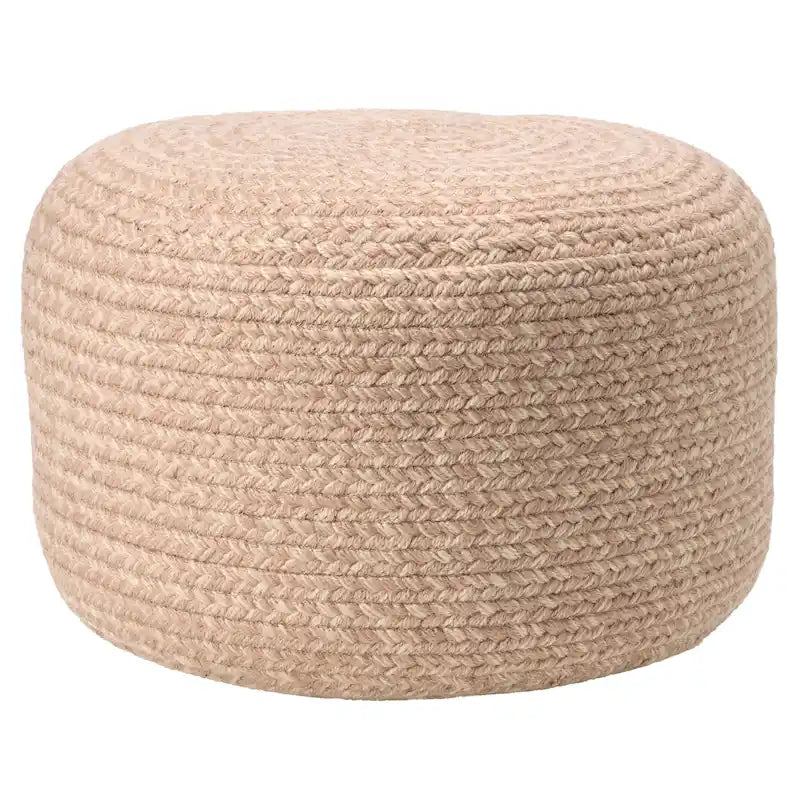 Pouf repose-pieds rond en polyester pour intérieur/extérieur - 18X18X12
