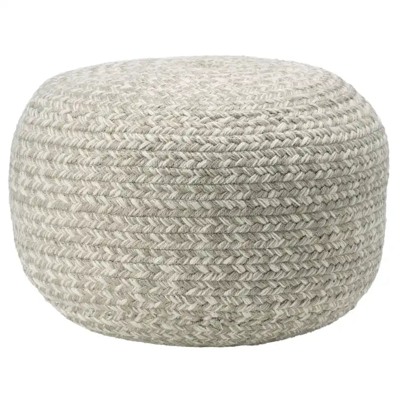 Pouf repose-pieds rond en polyester pour intérieur/extérieur - 18X18X12