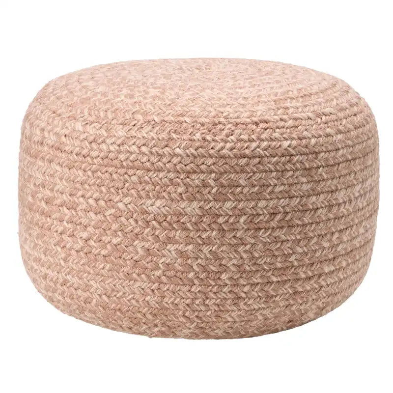 Pouf repose-pieds rond en polyester pour intérieur/extérieur - 18X18X12