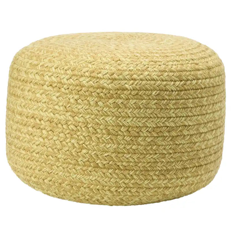 Pouf repose-pieds rond en polyester pour intérieur/extérieur - 18X18X12