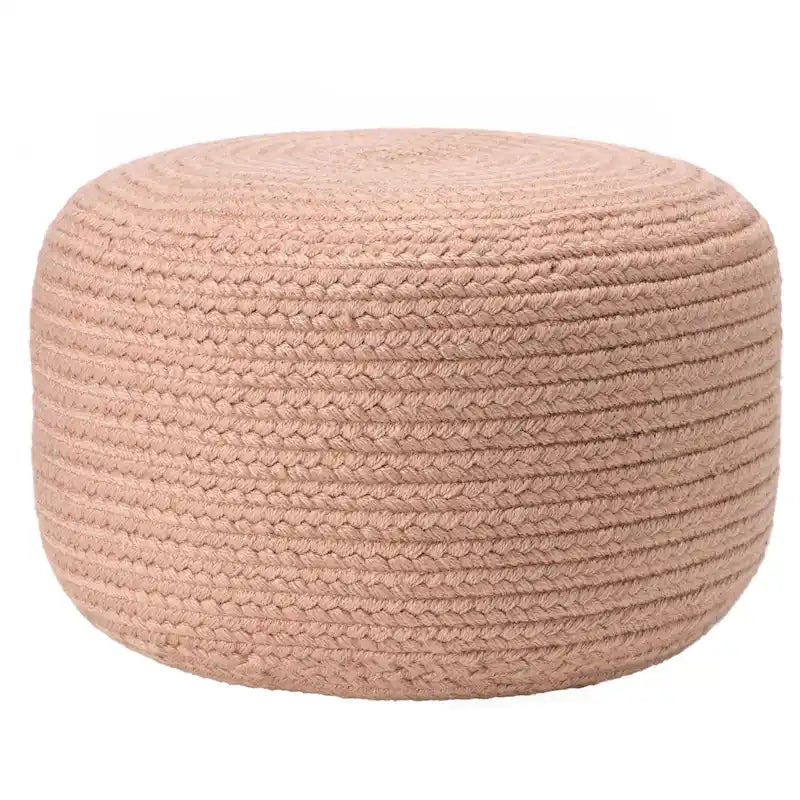 Pouf repose-pieds rond en polyester pour intérieur/extérieur - 18X18X12