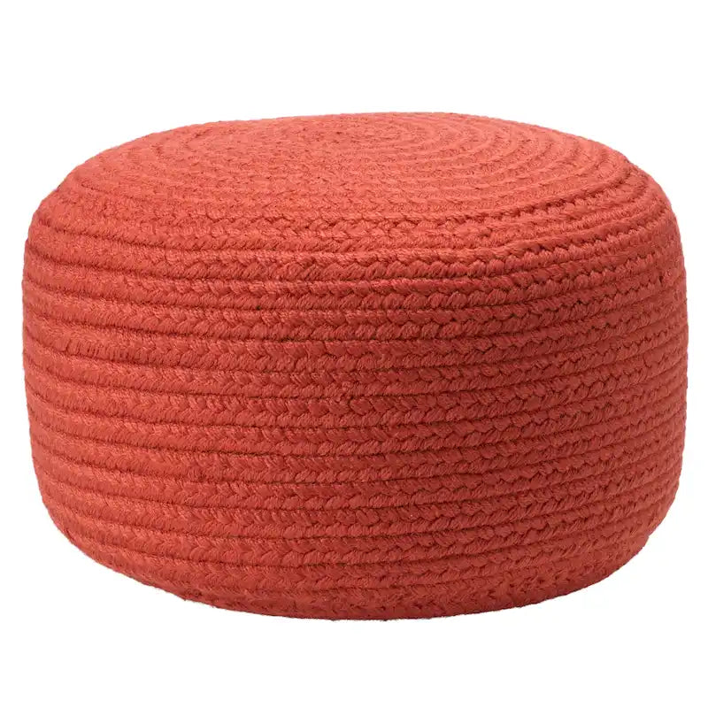 Pouf repose-pieds rond en polyester pour intérieur/extérieur - 18X18X12