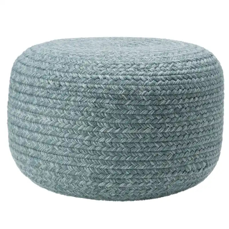 Pouf repose-pieds rond en polyester pour intérieur/extérieur - 18X18X12