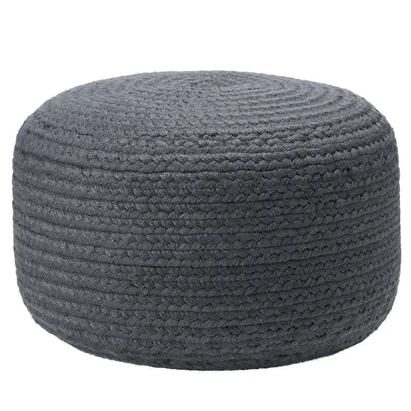 Pouf repose-pieds rond en polyester pour intérieur/extérieur - 18X18X12