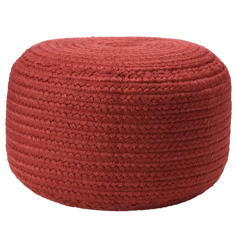 Pouf repose-pieds rond en polyester pour intérieur/extérieur - 18X18X12
