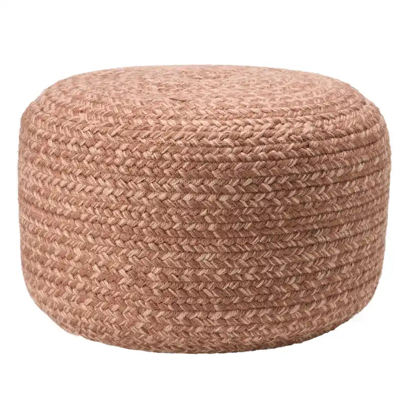 Pouf repose-pieds rond en polyester pour intérieur/extérieur - 18X18X12