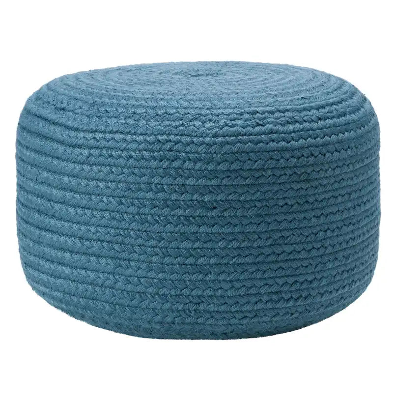Pouf repose-pieds rond en polyester pour intérieur/extérieur - 18X18X12
