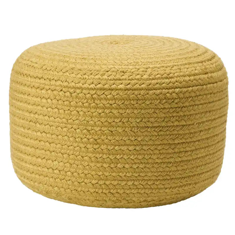 Pouf repose-pieds rond en polyester pour intérieur/extérieur - 18X18X12