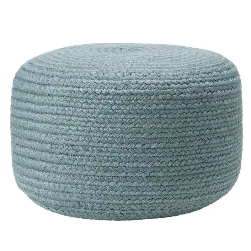Pouf repose-pieds rond en polyester pour intérieur/extérieur - 18X18X12