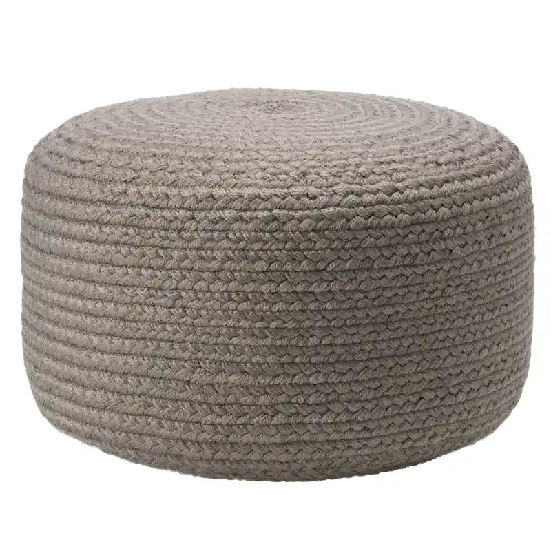 Pouf repose-pieds rond en polyester pour intérieur/extérieur - 18X18X12