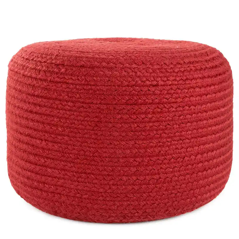 Pouf repose-pieds rond en polyester pour intérieur/extérieur - 18X18X12
