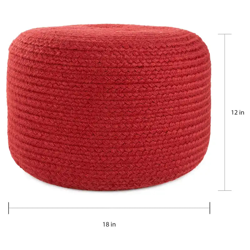 Runder Sitzpouf aus Polyester für drinnen und draußen - 18X18X12