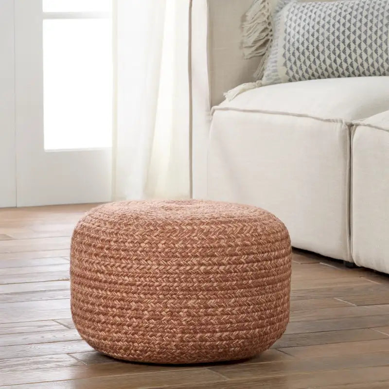 Runder Sitzpouf aus Polyester für drinnen und draußen - 18X18X12