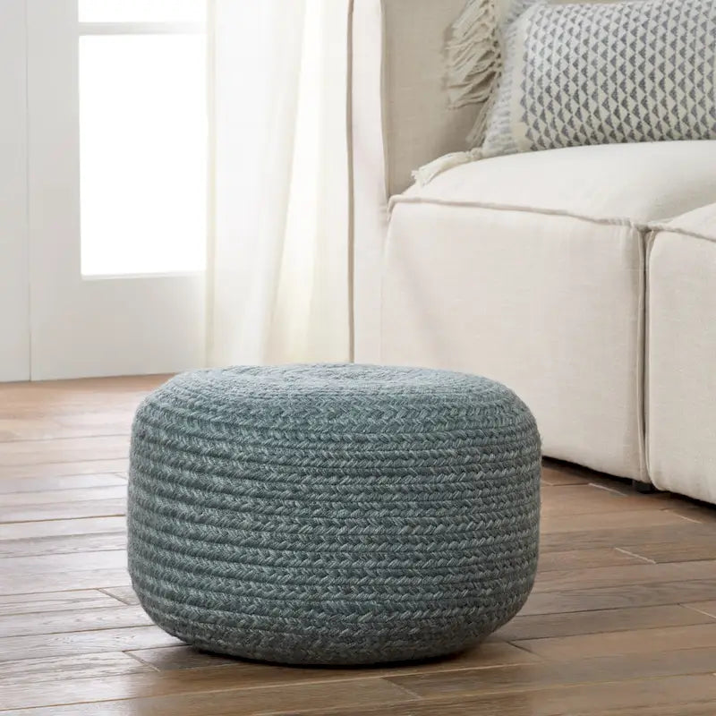 Runder Sitzpouf aus Polyester für drinnen und draußen - 18X18X12