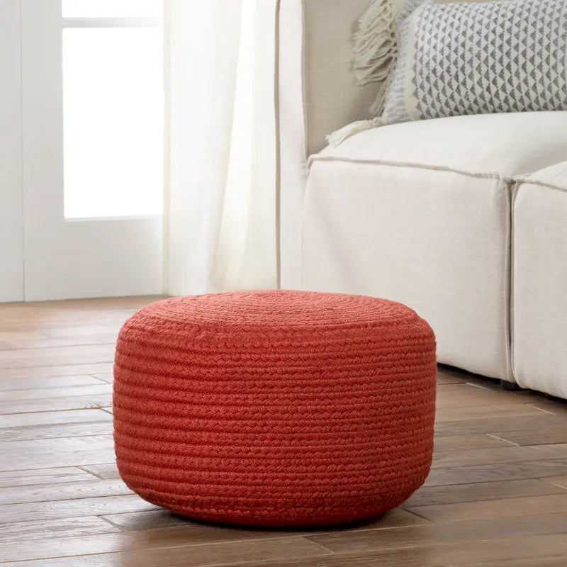 Runder Sitzpouf aus Polyester für drinnen und draußen - 18X18X12