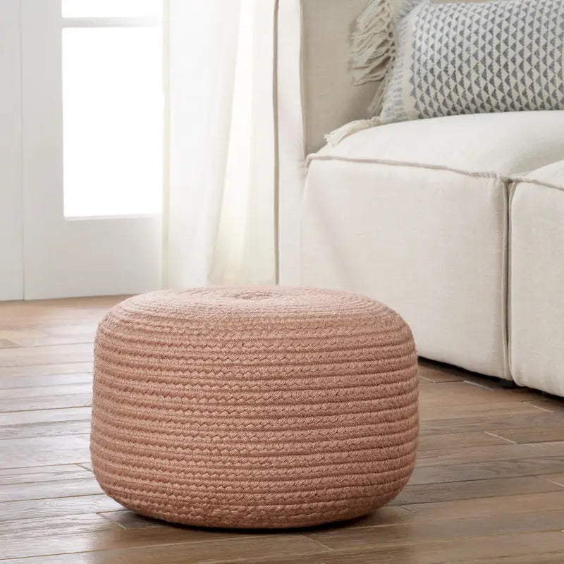 Runder Sitzpouf aus Polyester für drinnen und draußen - 18X18X12
