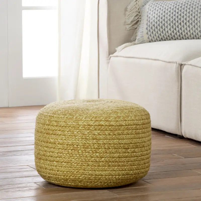 Runder Sitzpouf aus Polyester für drinnen und draußen - 18X18X12