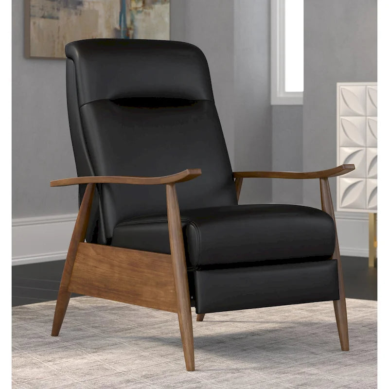 Fauteuil inclinable à dossier basculant en bois rembourré