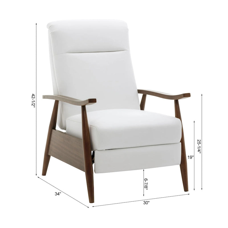 Fauteuil inclinable à dossier basculant en bois rembourré