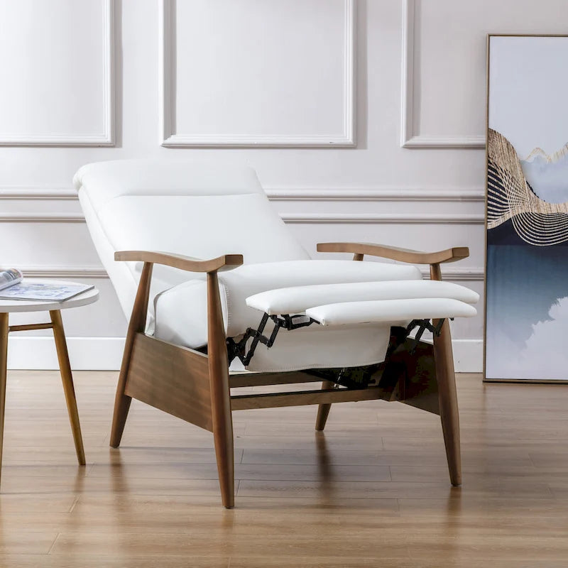 Fauteuil inclinable à dossier basculant en bois rembourré