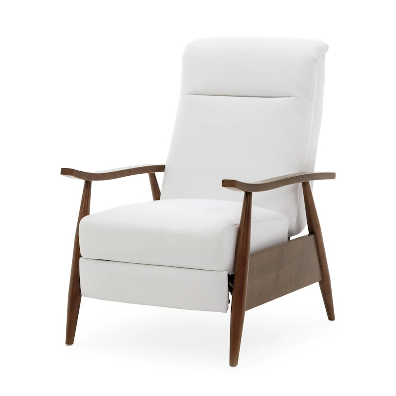 Fauteuil inclinable à dossier basculant en bois rembourré