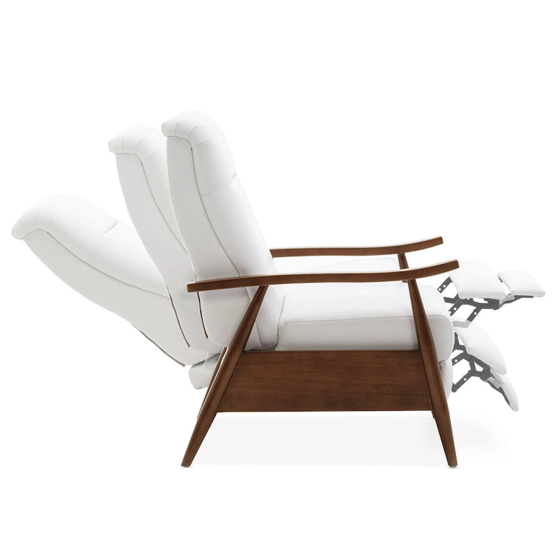 Fauteuil inclinable à dossier basculant en bois rembourré
