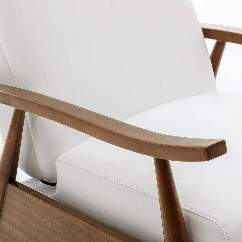 Fauteuil inclinable à dossier basculant en bois rembourré