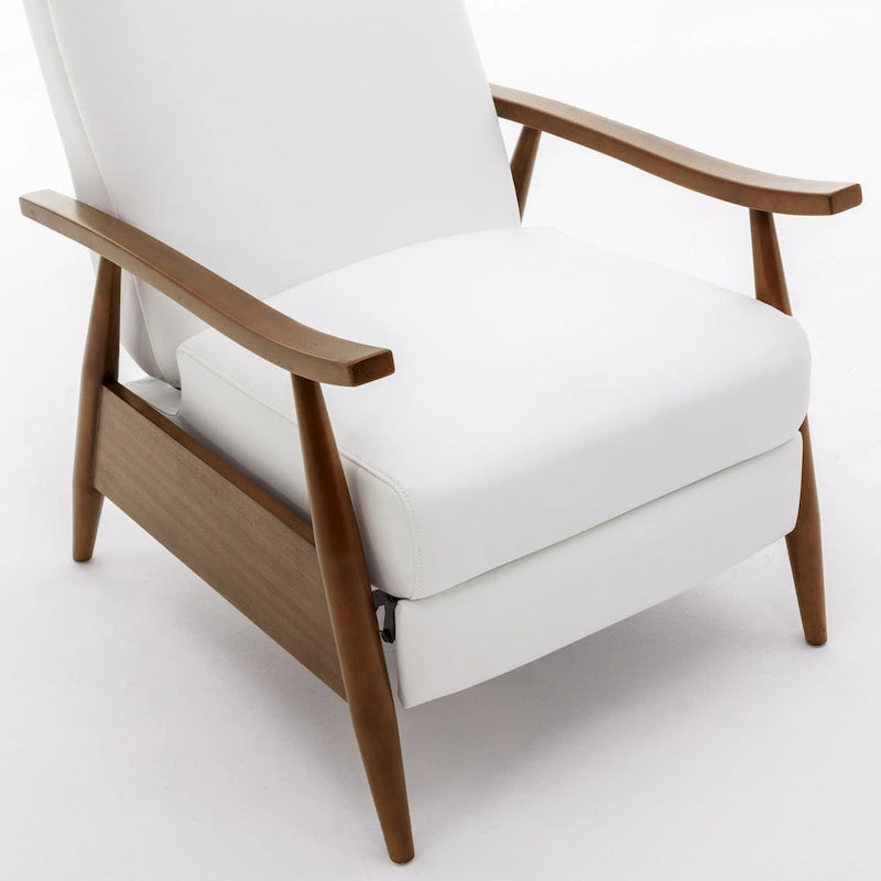 Fauteuil inclinable à dossier basculant en bois rembourré