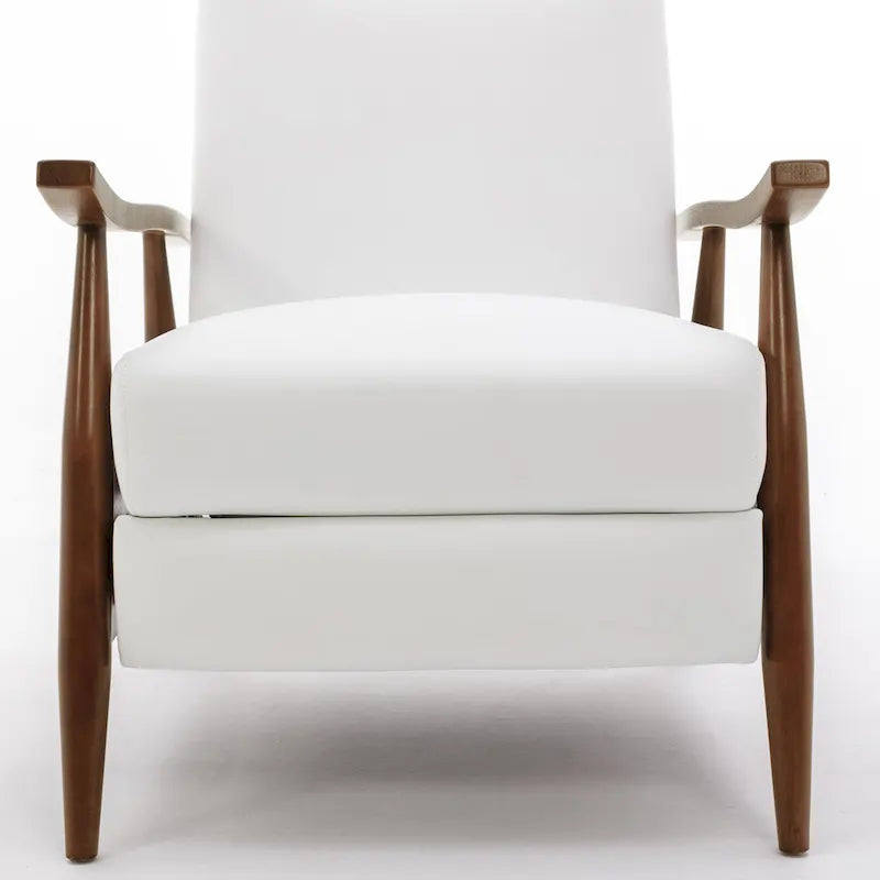 Fauteuil inclinable à dossier basculant en bois rembourré