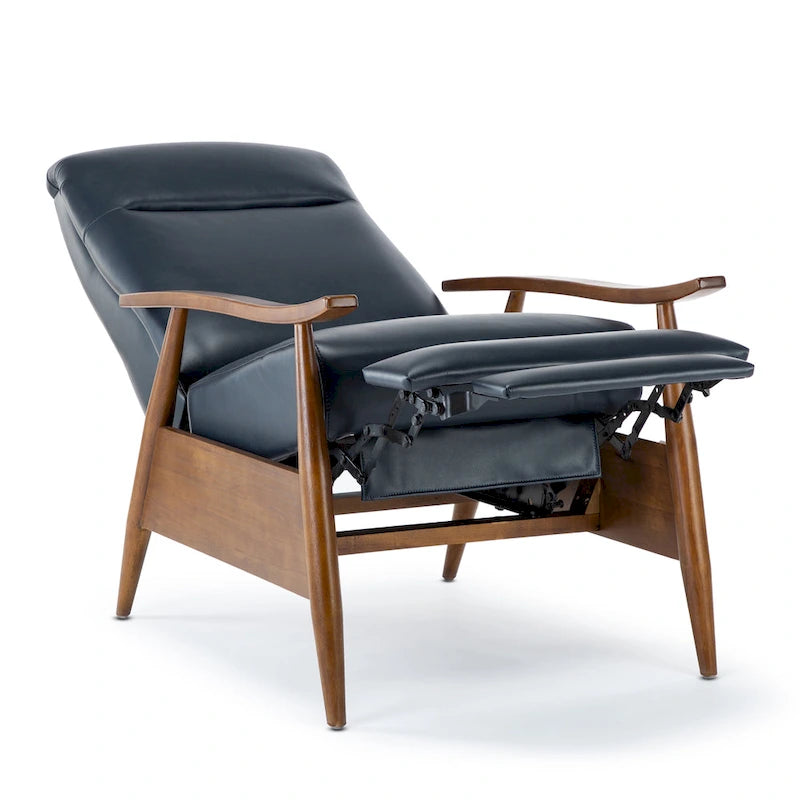 Fauteuil inclinable à dossier basculant en bois rembourré