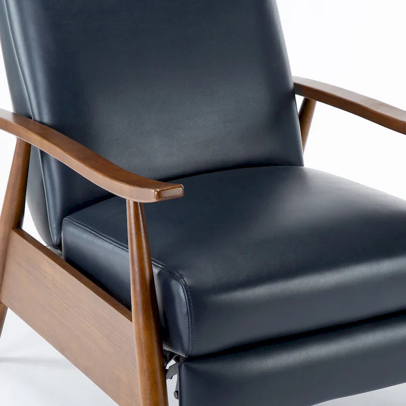 Fauteuil inclinable à dossier basculant en bois rembourré