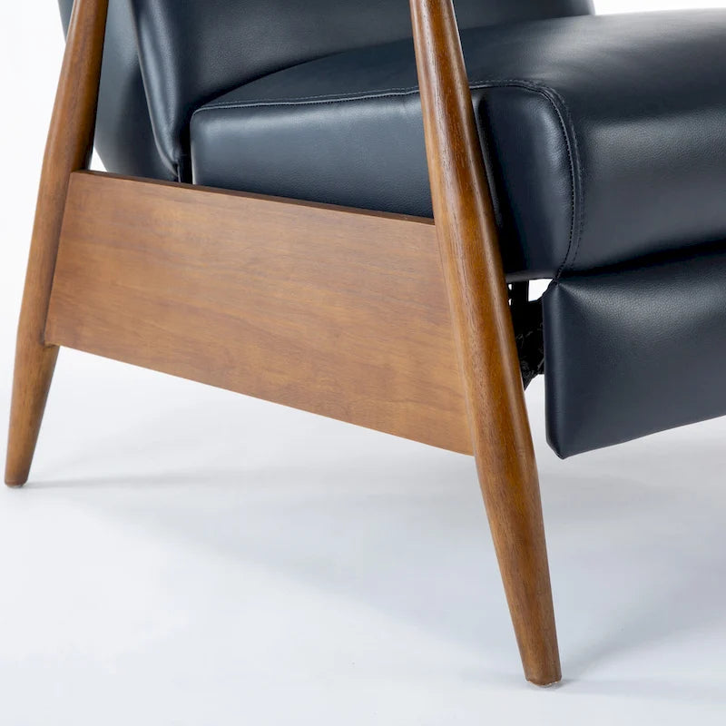 Fauteuil inclinable à dossier basculant en bois rembourré