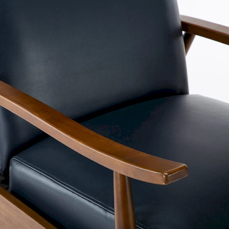 Fauteuil inclinable à dossier basculant en bois rembourré