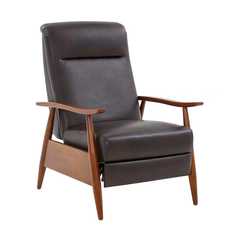 Fauteuil inclinable à dossier basculant en bois rembourré