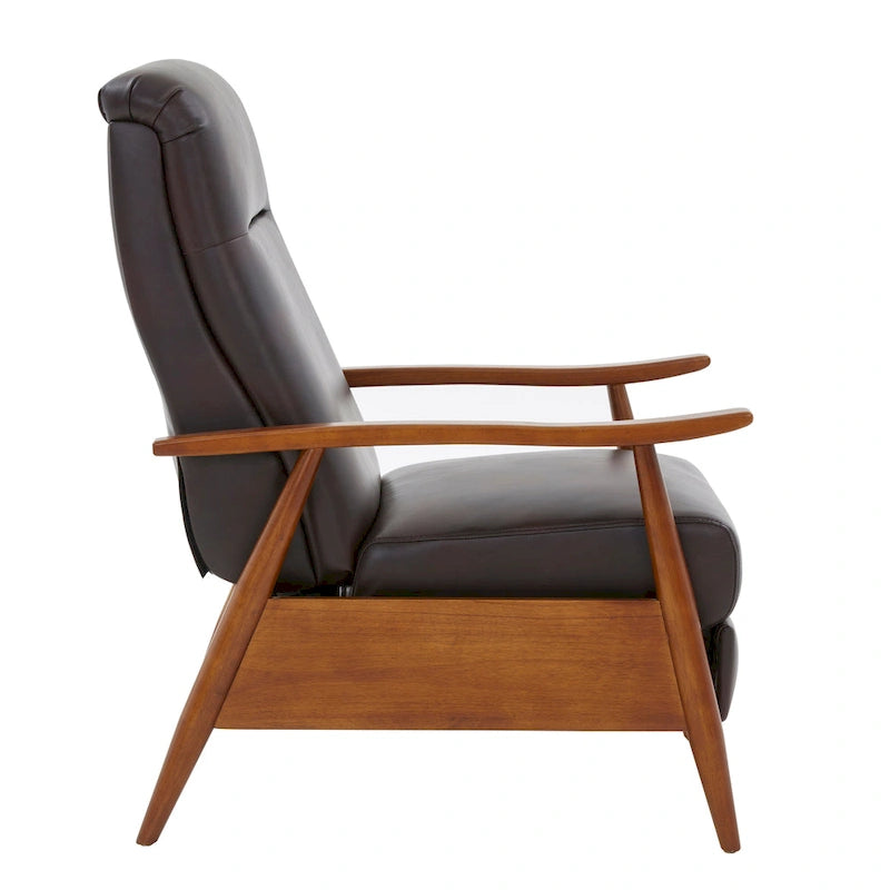 Fauteuil inclinable à dossier basculant en bois rembourré