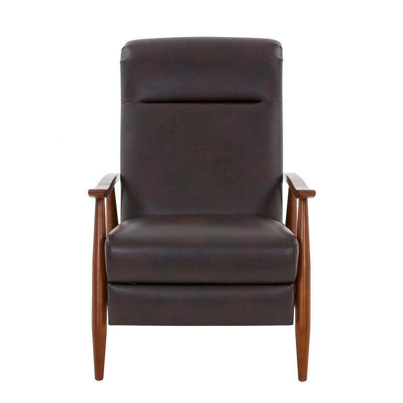 Fauteuil inclinable à dossier basculant en bois rembourré