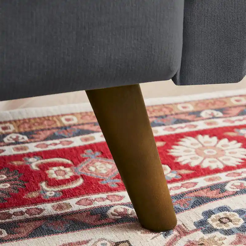 Kleines getuftetes Zweisitzersofa, 48.82 Zoll, mit 2 Kissen und konischen Holzbeinen