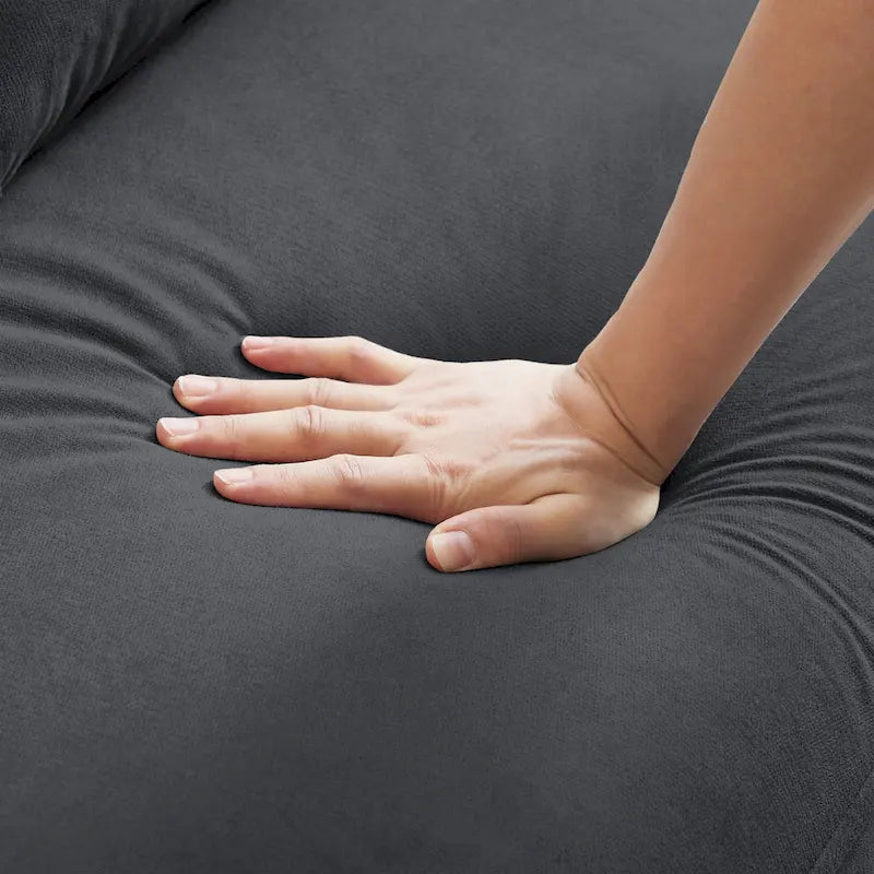 Kleines getuftetes Zweisitzersofa, 48.82 Zoll, mit 2 Kissen und konischen Holzbeinen