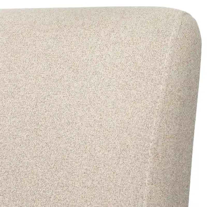 Chaises de salle à manger rembourrées en tissu rose avec pieds en bois, lot de 2